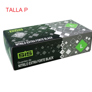 GUANTES NITRILO  NEGRO EXTRAFUERTE SIS 6 G TALLA P  100 Unidades