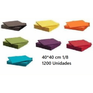 SERVILLETAS CAJA PP 1/8 40*40 2C COLOR 1200U