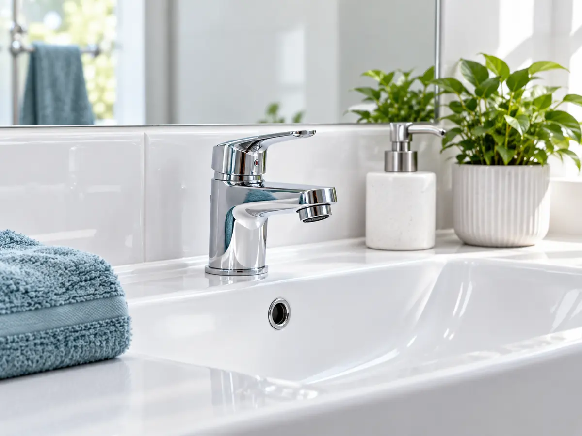 Lavabo de baño con problema de mal olor en tuberías