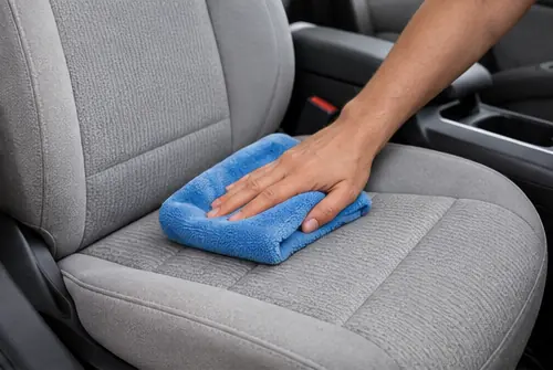 Pasar una bayeta limpia por el asiento del coche