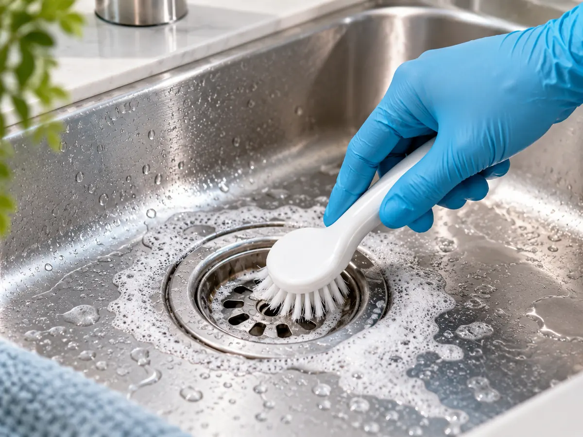 Limpieza de desagüe para eliminar olor de tuberías